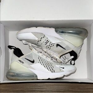 Nike Air Max 270 White and Black Athletic Shoes